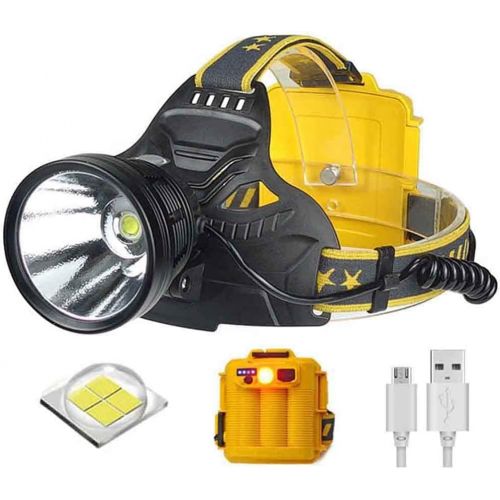  EBUYFIRE LED Rechargeable Headlamp, 10000 Lumens Super Bright Headlight for Adults, 4 Light Modes Waterproof Work USB Headlamp, with Red Warn Tail Light Adjustable Headlamp for Outdoor Camp