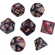 [아마존베스트]Polyhedral 7-Die Dice Set for Dungeons and Dragons with Black Pouch (Red Black)