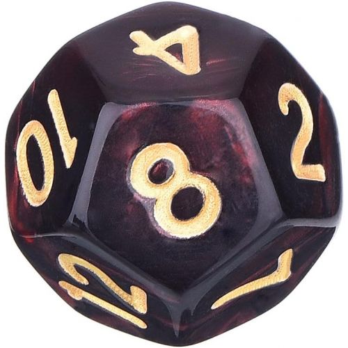  [아마존베스트]Polyhedral 7-Die Dice Set for Dungeons and Dragons with Black Pouch (Red Black)