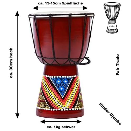  [아마존베스트]EBuddha 30cm Djembe Drum with Hand Painted Design - West African Bongo Drum