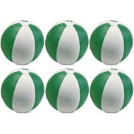 eBuyGB Pack of 6 Inflatable Colour Beach Ball Pool Game, Green, 22cm / 9