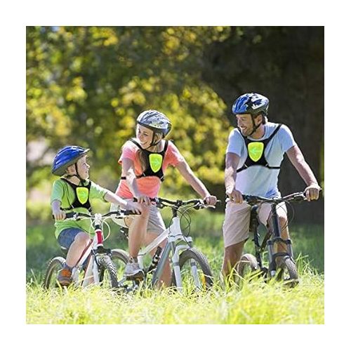  LED Flashing Vest and Cycling Stop Light - Double Visible Front and Rear Jacket - Cordless and Rechargeable - Ideal for Bikes Electric Scooters - Adaptable to Backpack Reflective Running Gear