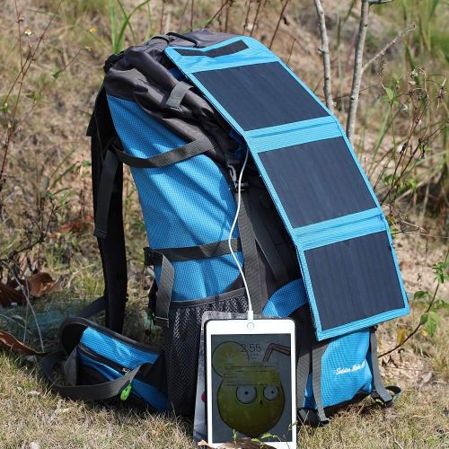  [아마존베스트]ECEEN External Frame Hiking Backpack 68L with 20 Watts Solar Charger Panel