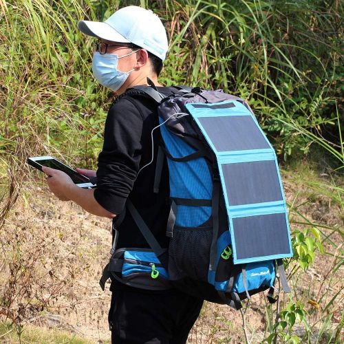  [아마존베스트]ECEEN External Frame Hiking Backpack 68L with 20 Watts Solar Charger Panel