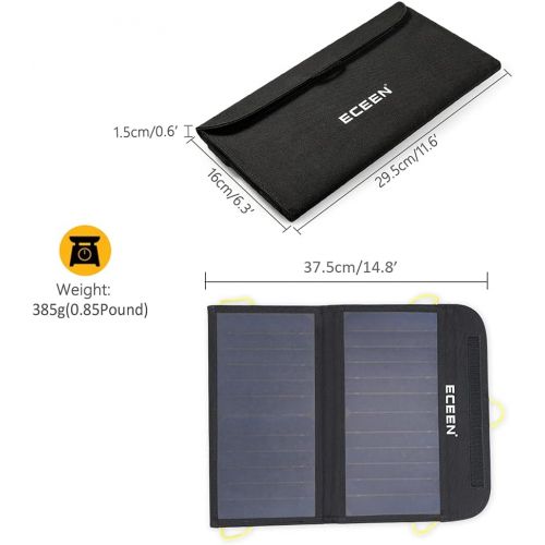  [아마존베스트]ECEEN Solar Charger Foldable Solar Panel Charge for iPhones, Smartphones, Tablets, GPS Units, Speakers, Gopro Cameras, and Other Devices (13W with Net Pocket)