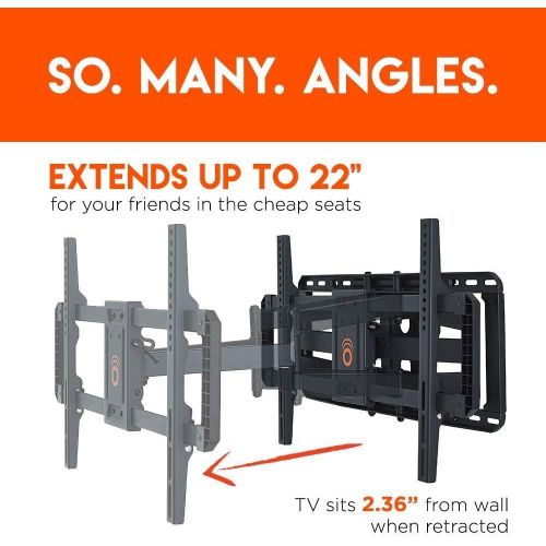  [아마존베스트]ECHOGEAR Full Motion Articulating TV Wall Mount Bracket for 42-80 TVs - Easy to Install On 16, 18 or 24 Studs & Features Smooth Articulation, Swivel, Tilt - EGLF2