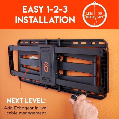  [아마존베스트]ECHOGEAR Full Motion Articulating TV Wall Mount Bracket for 42-80 TVs - Easy to Install On 16, 18 or 24 Studs & Features Smooth Articulation, Swivel, Tilt - EGLF2