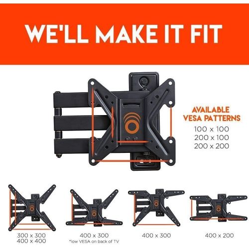  [아마존베스트]ECHOGEAR Full Motion Articulating TV Wall Mount Bracket for 26-55 Inch TVs  Extend, Tilt and Swivel Your Flat Screen TV 180 Degrees  Easy Single Stud Installation  EGMF1-BK