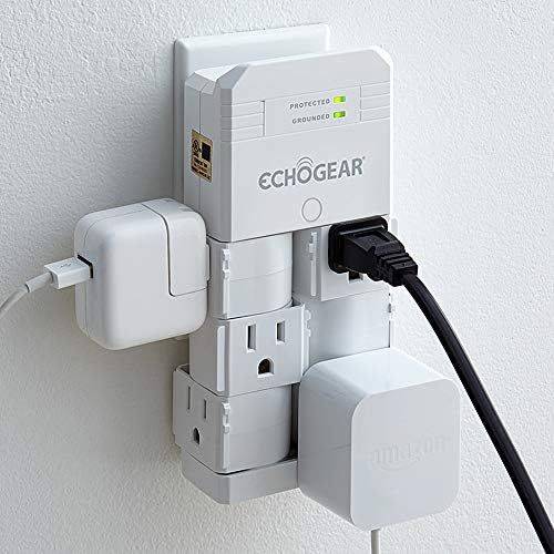  [아마존베스트]ECHOGEAR On-Wall Surge Protector with 6 Pivoting AC Outlets & 1080 Joules of Surge Protection - Low Profile Design Installs Over Existing Outlets to Protect Your Gear & Increase Ou