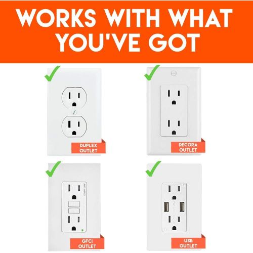  [아마존베스트]ECHOGEAR On-Wall Surge Protector with 6 Pivoting AC Outlets & 1080 Joules of Surge Protection - Low Profile Design Installs Over Existing Outlets to Protect Your Gear & Increase Ou