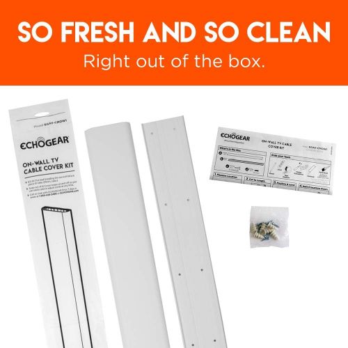  [아마존베스트]ECHOGEAR Echogear On-Wall Cable Concealer Kit Hides TV Cords - 48 Long Cable Raceway Can Be Cut to Any Length - Installs in Minutes with A Screwdriver - Ideal for Mounting A TV