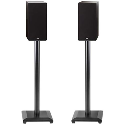  ECHOGEAR Premium Bookshelf Speaker Stand Pair - Heavy Duty MDF Energy-Absorbing Design - Works with Edifier, Sony, Polk, Other Bookshelf Speakers - Includes Cable Management Channe