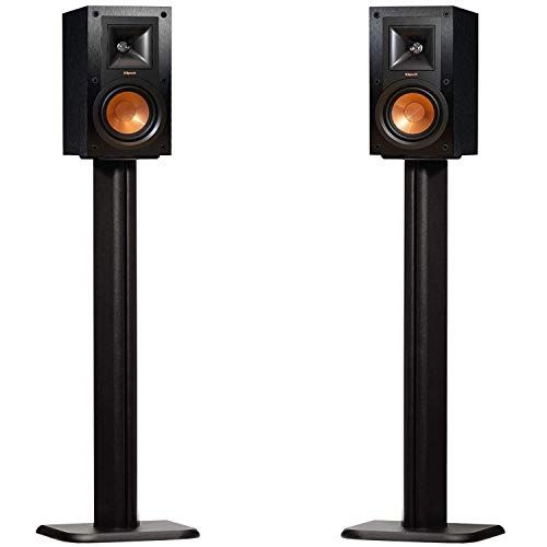  ECHOGEAR Universal Floor Speaker Stands Vibration Absorbing MDF Design Works with Klipsch, Polk, JBL & Other Bookshelf Speakers Or Studio Monitors Includes Sound Iso Pads & Car