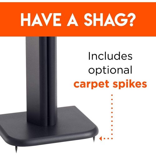  ECHOGEAR Universal Floor Speaker Stands Vibration Absorbing MDF Design Works with Klipsch, Polk, JBL & Other Bookshelf Speakers Or Studio Monitors Includes Sound Iso Pads & Car