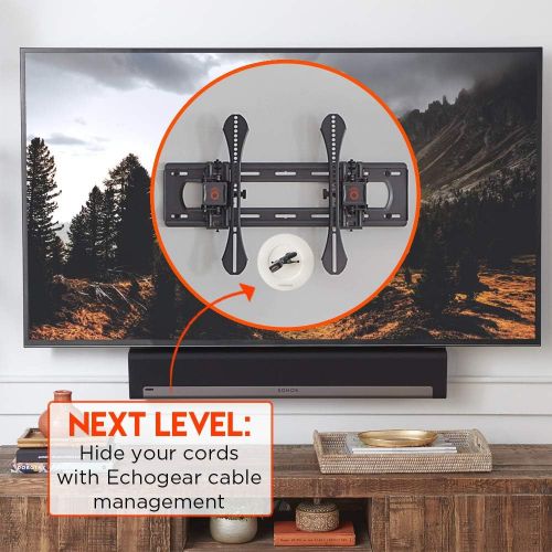  ECHOGEAR Full Tilt TV Wall Mount - Advanced Extendable Bracket for Maximum Tilting Range On Large TVs - Ideal for Mounting A 40-85 TV Above A Fireplace - Easy Install & Hardware In