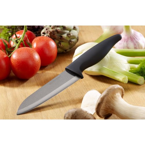  ECHTWERK EW-KM-0170 Keramik Santoku/Kuechenmesser, 16,2 cm, Schwarz