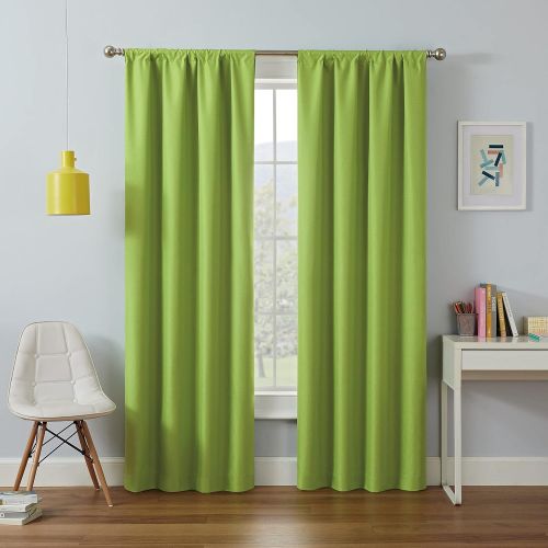  ECLIPSE Kendall Modern Blackout Thermal Rod Pocket Window Curtain for Bedroom or Living Room (1 Panel), 42 x 63, Lime