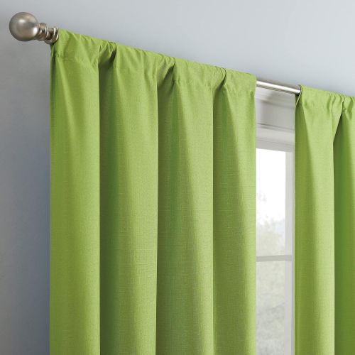  ECLIPSE Kendall Modern Blackout Thermal Rod Pocket Window Curtain for Bedroom or Living Room (1 Panel), 42 x 63, Lime