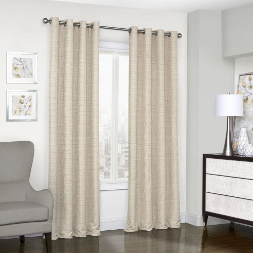  Eclipse 16404052095NAT Trevi Blackout Grommet Window Curtain, 52 x 95, Natural