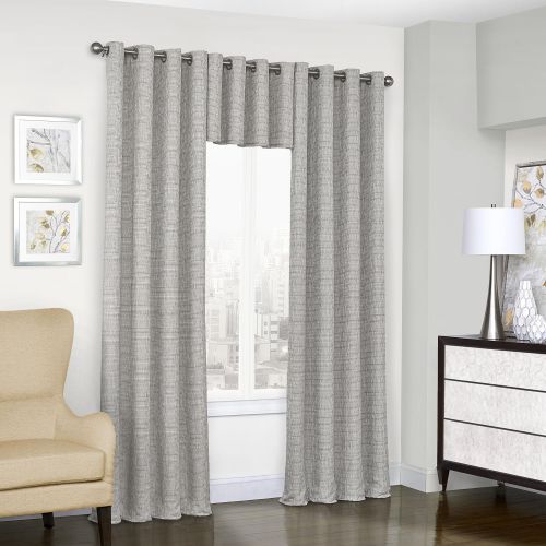  Eclipse 16404052095NAT Trevi Blackout Grommet Window Curtain, 52 x 95, Natural