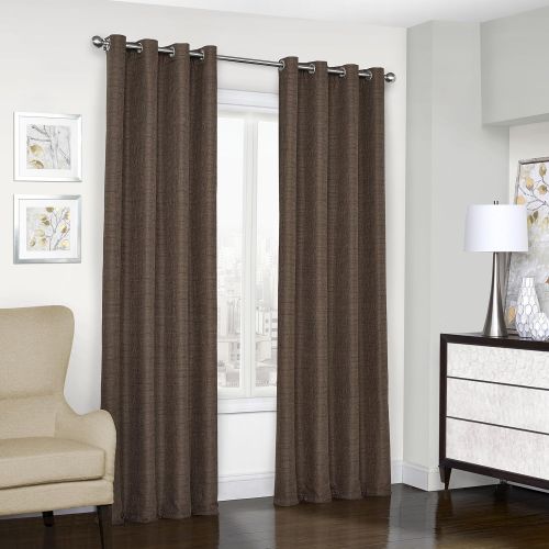  Eclipse Trevi Classic Grommet Single Window Curtain Panel, 52 x 84, Grey