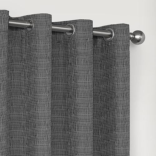  Eclipse Trevi Classic Grommet Single Window Curtain Panel, 52 x 84, Grey