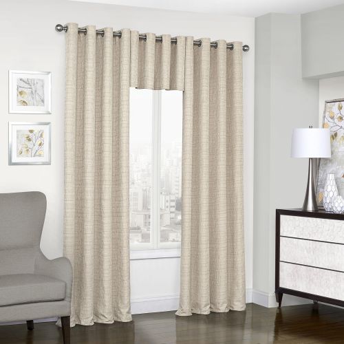  Eclipse Trevi Classic Grommet Single Window Curtain Panel, 52 x 84, Grey