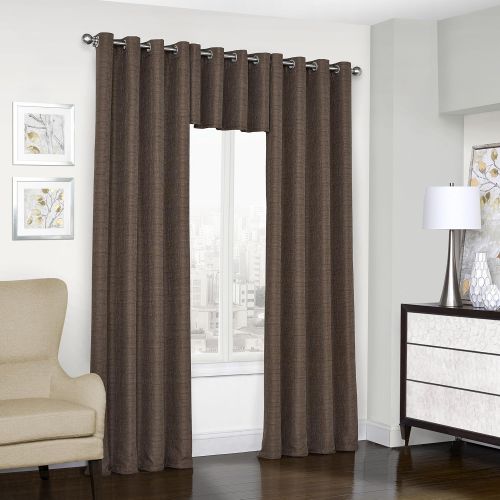  Eclipse Trevi Classic Grommet Single Window Curtain Panel, 52 x 84, Grey