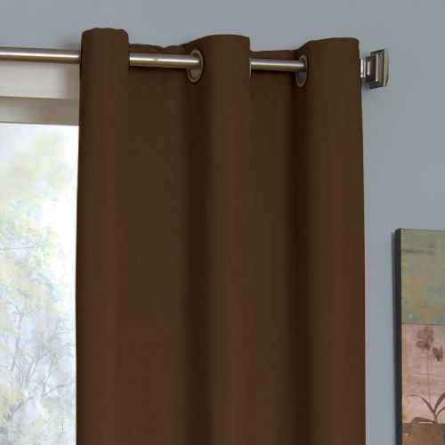  Eclipse 10708042X095SMK Microfiber 42-Inch by 95-Inch Thermaback Grommet Blackout Single Window Panel, Smoke