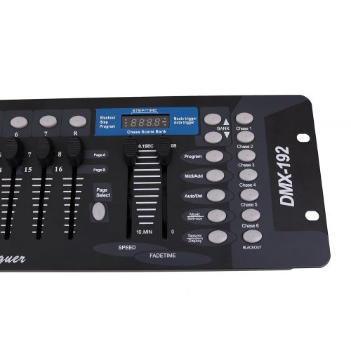  ECLV 192 Channels DMX512 Controller Console For Stage Light Party DJ Laser Operator Black