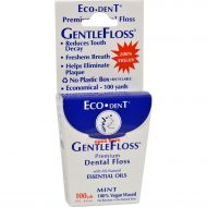 ECO-DENT Eco-Dent GentleFloss Premium Dental Floss Mint - 100 Yards - Case of 6