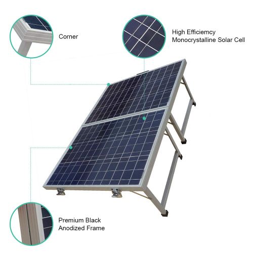  ECO-WORTHY 100 W Watt Portable Kits -100W 2x50W Folding PV Solar Panel 12V RV Boat Off Grid W 15A Charge Controller