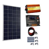 ECO-WORTHY 100 Watt 12V Solar Panels Kit + 20A Charge Controller + 1000W Power Inverter for Off-Grid 12 Volt Battery System
