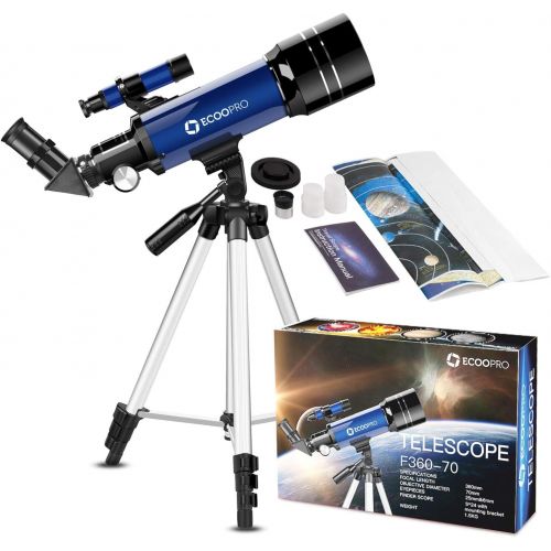  [아마존베스트]ECOOPRO Telescope for Kids Beginners Adults, 70mm Astronomy Refractor Telescope with Adjustable Tripod & Carry Bag- Perfect Telescope Gift for Kids