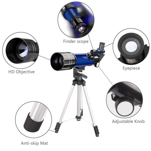  ECOOPRO Telescope for Kids Beginners Adults, 70mm Astronomy Refractor Telescope with Adjustable Tripod & Carry Bag- Perfect Telescope Gift for Kids