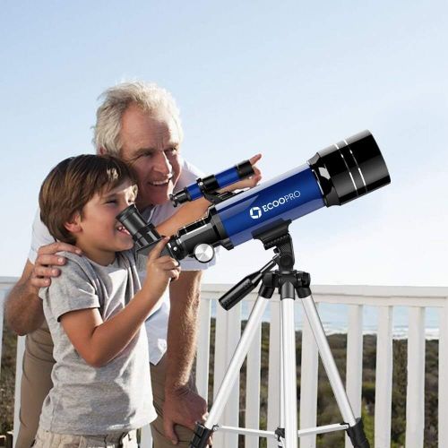  ECOOPRO Telescope for Kids Beginners Adults, 70mm Astronomy Refractor Telescope with Adjustable Tripod - Perfect Telescope Gift for Kids