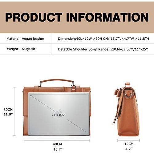  [아마존베스트]ECOSUSI Laptop Messenger Bag Briefcase for Women Satchel Handbags 15.6 inch Laptop Bag Crossbody Purse with Padded Compartment for Office Travel College