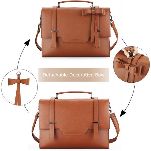  [아마존베스트]ECOSUSI Laptop Messenger Bag Briefcase for Women Satchel Handbags 15.6 inch Laptop Bag Crossbody Purse with Padded Compartment for Office Travel College