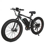 ECOTRIC Fat Tire Electric Bike Beach Snow Bicycle 26 4.0 inch Fat Tire ebike 500W 36V/12AH Electric Mountain Bicycle with Shimano 7 Speeds Lithium Battery Black/Orange/Blue