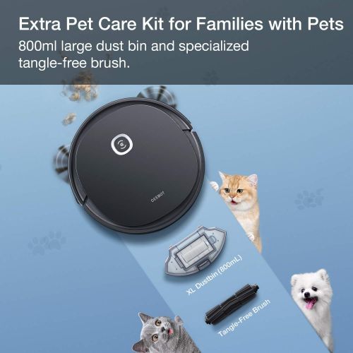  ECOVACS DEEBOT OZMO U2 Pro Robot Vacuum Cleaner 2 in1 Vacuum and Mop, Extra Pet Care Kit 800ml Large Dustbin & Tangle-Free Brush, Ideal for Pet Hair, No-Go Zones, 2.5Hrs Run Time,