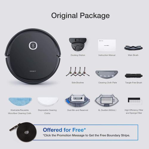  ECOVACS DEEBOT OZMO U2 Pro Robot Vacuum Cleaner 2 in1 Vacuum and Mop, Extra Pet Care Kit 800ml Large Dustbin & Tangle-Free Brush, Ideal for Pet Hair, No-Go Zones, 2.5Hrs Run Time,
