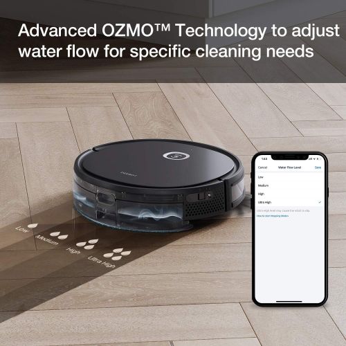  ECOVACS DEEBOT OZMO U2 Pro Robot Vacuum Cleaner 2 in1 Vacuum and Mop, Extra Pet Care Kit 800ml Large Dustbin & Tangle-Free Brush, Ideal for Pet Hair, No-Go Zones, 2.5Hrs Run Time,