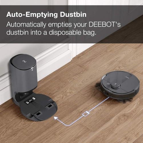  Ecovacs Deebot Auto-Empty Station, Automatic Empties Dustbin, 2.5L Dust Bag up to 30-Day Hands-Free Cleaning, Compatible with T8 AIVI / T8 / N8 Pro Robot Vacuum and Mop Cleaner (Ad