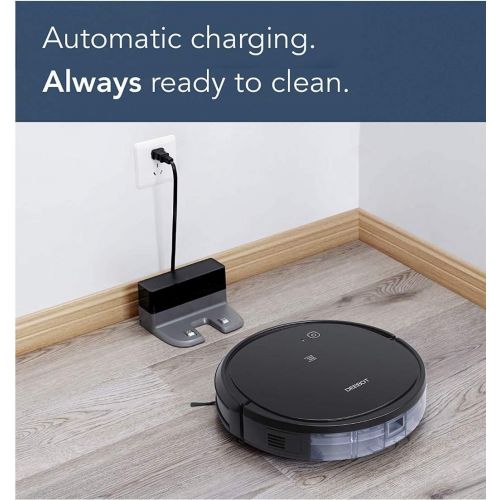  [아마존베스트]Ecovacs DEEBOT 500 Robot Vacuum Cleaner with Max Power Suction, Up to 110 min Runtime, Hard Floors and Carpets, Pet Hair, App Controls, Self-Charging, Quiet, Large, Black