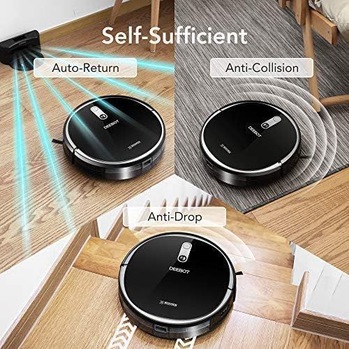  Ecovacs Deebot 711 Robot Vacuum Cleaner with Smart Navi 2.0, Systematic Mapping Cleaning, Wi-Fi Connectivity, Ideal for Pet Hair, Carpets, Hard Floor Surfaces, Compatible with Alex