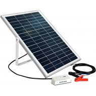 [아마존 핫딜]  [아마존핫딜]ECO-WORTHY 25W 12V Solar Panel Kits: 25 Watt Solar Panel with Bracket + 3A Charge Controller + Aligator clips for Battery Charging