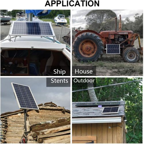  [아마존 핫딜]  [아마존핫딜]ECO-WORTHY 25W 12V Solar Panel Kits: 25 Watt Solar Panel with Bracket + 3A Charge Controller + Aligator clips for Battery Charging