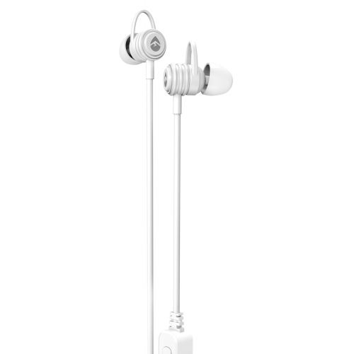  ECOXGEAR Sweat Proof Sport Buds with Microphone & Controls & Noise Cancellation - White
