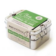 ECOlunchbox Three-in-One Stainless Food Canister & Lunch Box, Regular Size, Perfect for Childrens School Lunch & Snacks