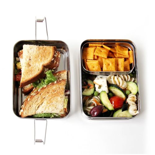  ECOlunchbox Three-in-One Stainless Food Canister & Lunch Box, Regular Size, Perfect for Childrens School Lunch & Snacks